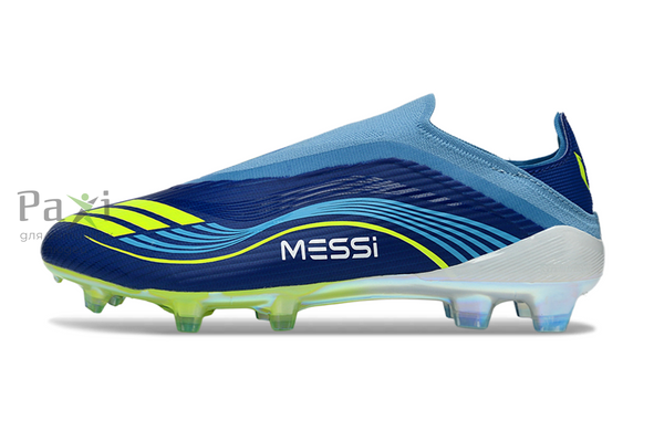Футбольні бутси без шнурків Messi x Adidas F50 Laceless сині 587 фото