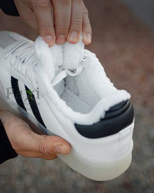 Зимние кроссовки Stilli Spezial Fur White Black Бело-черные 1293 фото