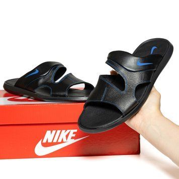 Мужские кожаные шлепанцы (сланцы) летние Nike из натуральной кожи, Украина 104236_40 фото