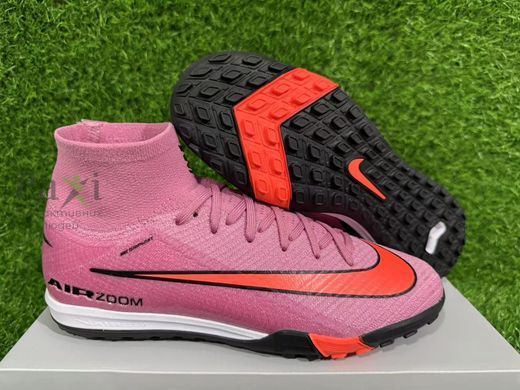 Сороконіжки футбольні для дітей Nike Air Zoom Superfly IX TF рожево-помаранчеві 553 фото