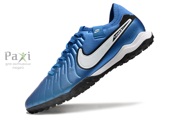 Детские синие сороконожки Nike Tiempo Legend 10 TF футбольная обувь для подростков 739 фото