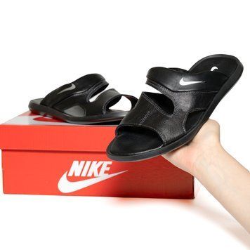 Мужские кожаные шлепанцы (сланцы) летние Nike из натуральной кожи, Украина 105498_40 фото