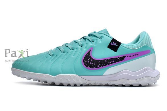 Сороконіжки для футболу Nike Tiempo Legend 10 TF блакитні ігрове взуття - розмір 39 F-157 фото
