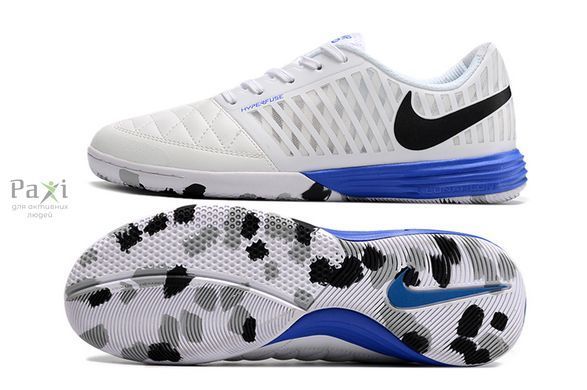 Белые бампы Nike Tiempo Lunar Gato II IC футбольная обувь для зала F-141 фото