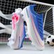 Дитячі Футбольні бутси Tezaz Soft Ground (SG) біло-сині для натурального газону FO-2162 фото 3