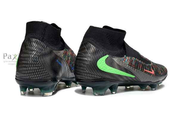 Детские Бутсы Футбольные без шнурков Nike Phantom GX 6 FG для игры на твердом поле черные 565 фото