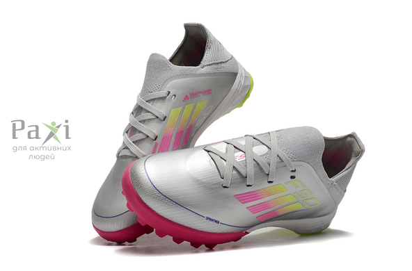 Футбольная обувь для детей Adidas F50 TF для искусственного покрытия серые F-556 фото
