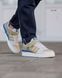 Кроссовки в стиле Adidas Forum 84 Low Beige/Blue Бежево-синие 1398 фото 3