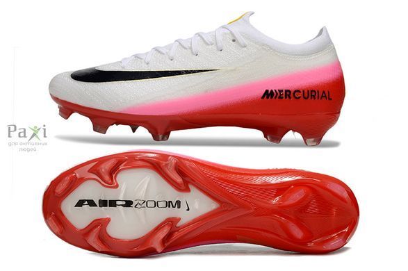 Бутсы Бутсы Nike Air Zoom Mercurial Vapor XVI FG бело-красный 654 р.39 для натурального поля FO-654 фото