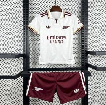 Дитяча резервна футбольна форма Arsenal 2025/2026 Арсенал біла ADR-106 фото