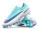Детские Футбольные бутсы Tezaz Soft Ground (SG) бело-мятные для натурального поля FO-2160 фото 4