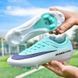 Детские Футбольные бутсы Tezaz Soft Ground (SG) бело-мятные для натурального поля FO-2160 фото 2