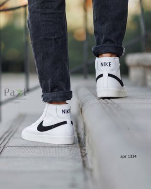 Кроссовки в стиле Nike Blazer Mid 77 Vintage White Белые KZ-1334 фото
