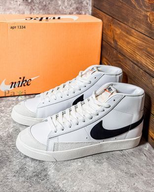 Кроссовки в стиле Nike Blazer Mid 77 Vintage White Белые KZ-1334 фото