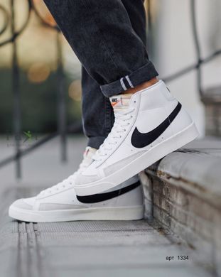 Кроссовки в стиле Nike Blazer Mid 77 Vintage White Белые KZ-1334 фото